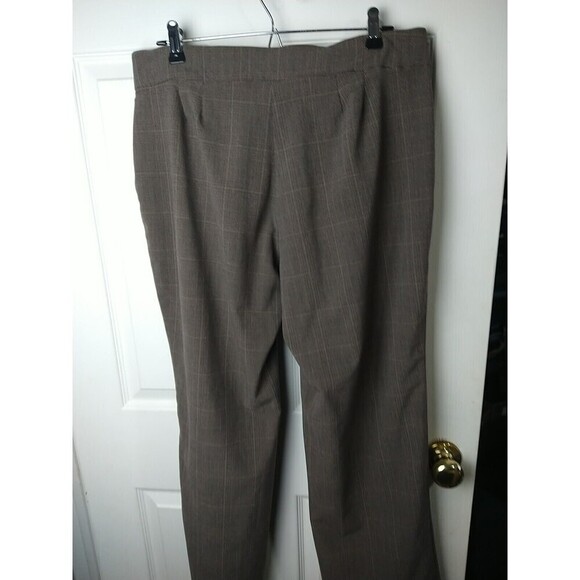 JM Collection Brown Black Green Plaid Button Clasp Zip Trouser Pants. Size 12 - Picture 11 of 12